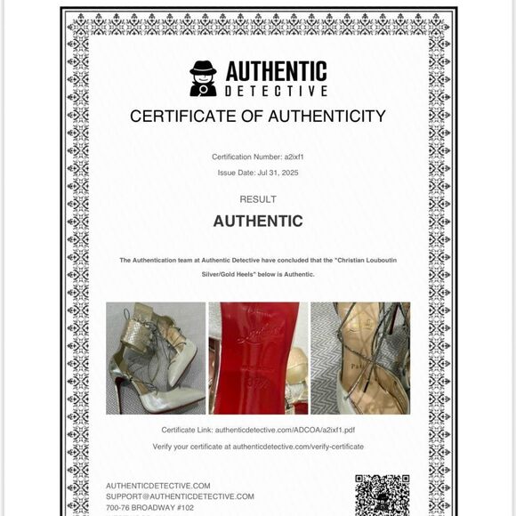 Christian Louboutin Cord Ankle  100mm Gold Lace-Up Heels Size 7.5 - Picture 4 of 15